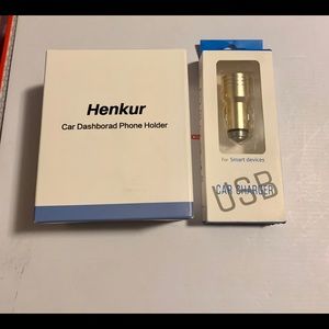 Car phone holder & Dual USB Charger